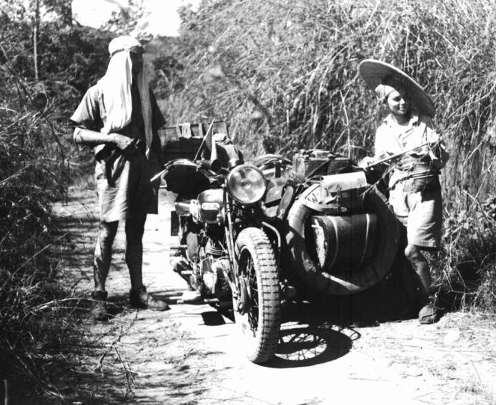 Motorrad Gespann Motorradreise historisch Buch Reisebericht Hochzeitsreise Shanghai BSA